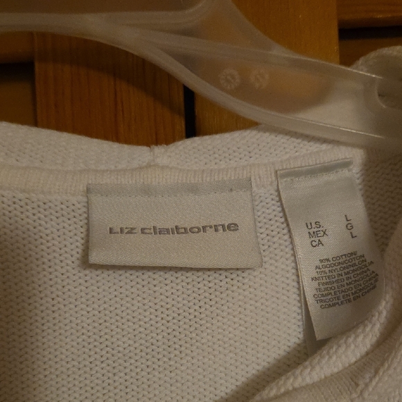 Liz Claiborne White Knit Sweater - Picture 2 of 3